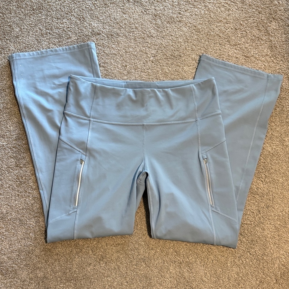Athleta Raineer Bootcut Pant in light blue